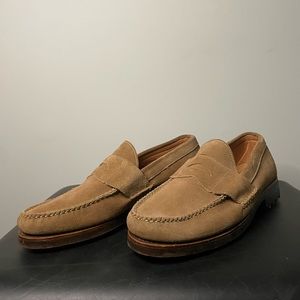 Men’s Ralph Lauren Suede Penny Loafer Dress Shoe, Tan 10.5D
